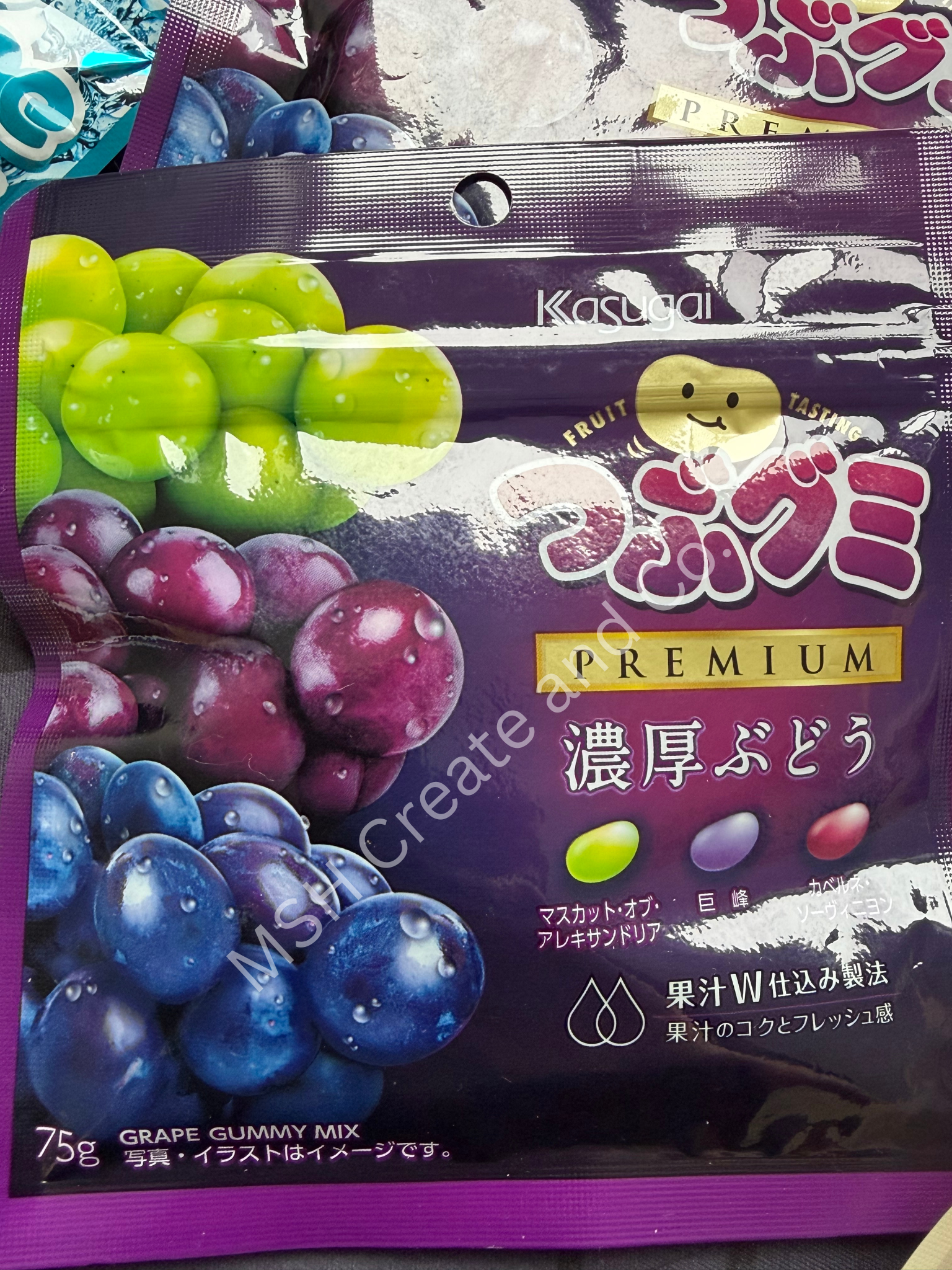 Kasugai Tsubu Premium Gummy Candy - Mixed Grapes
