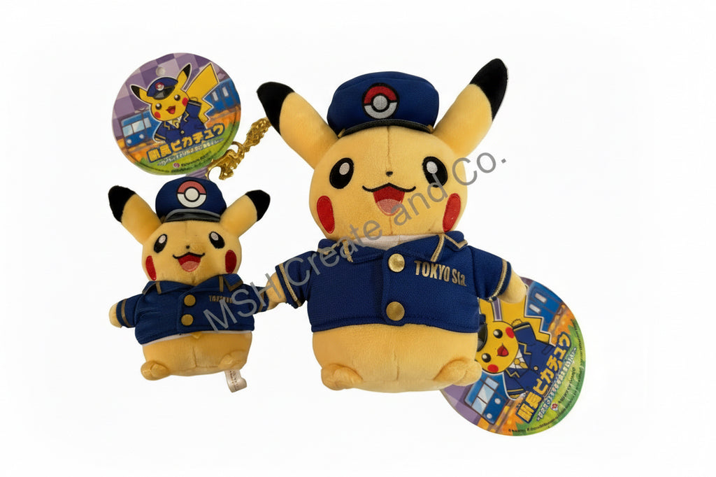 Stationmaster Pikachu Pokemon Store Tokyo Station Uniform Ver. Plush toy "Pocket Monsters" Pokemon Store Tokyo Station Limited