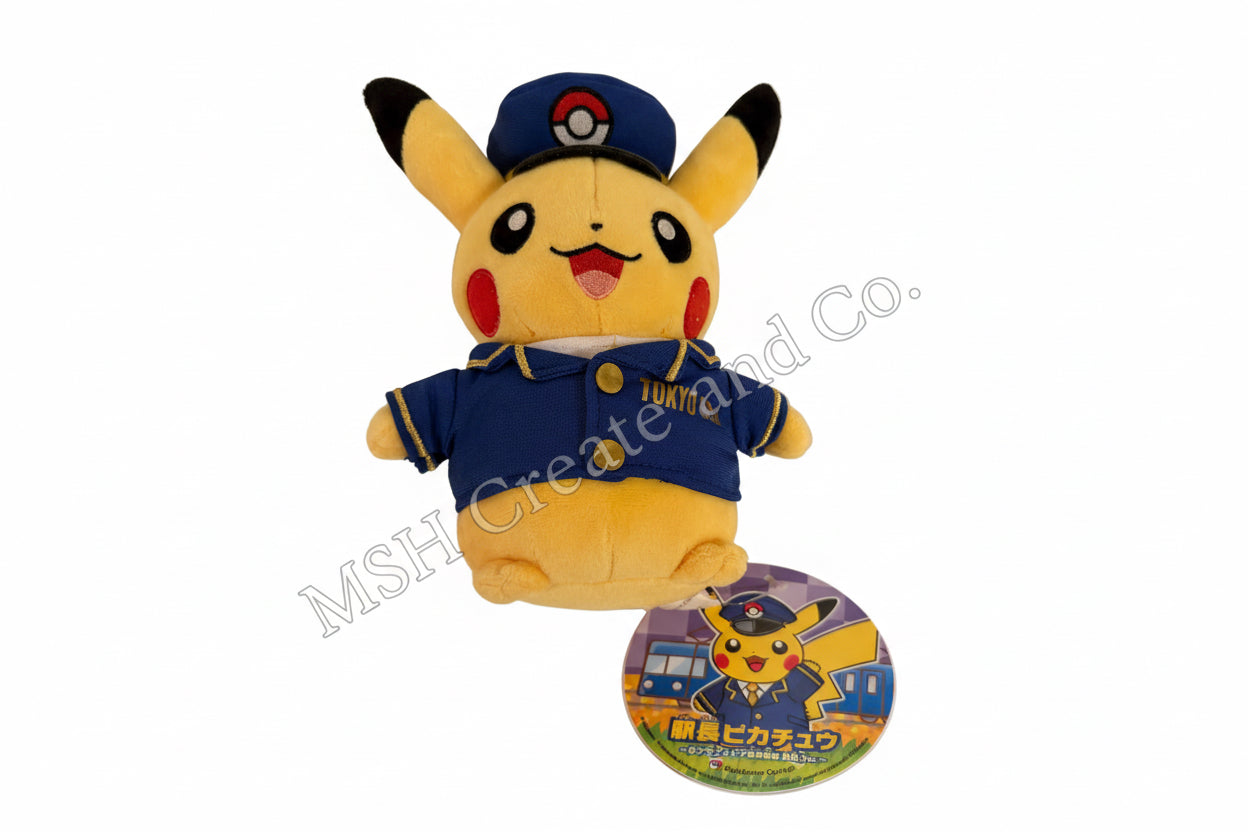 Stationmaster Pikachu Pokemon Store Tokyo Station Uniform Ver. Plush toy "Pocket Monsters" Pokemon Store Tokyo Station Limited