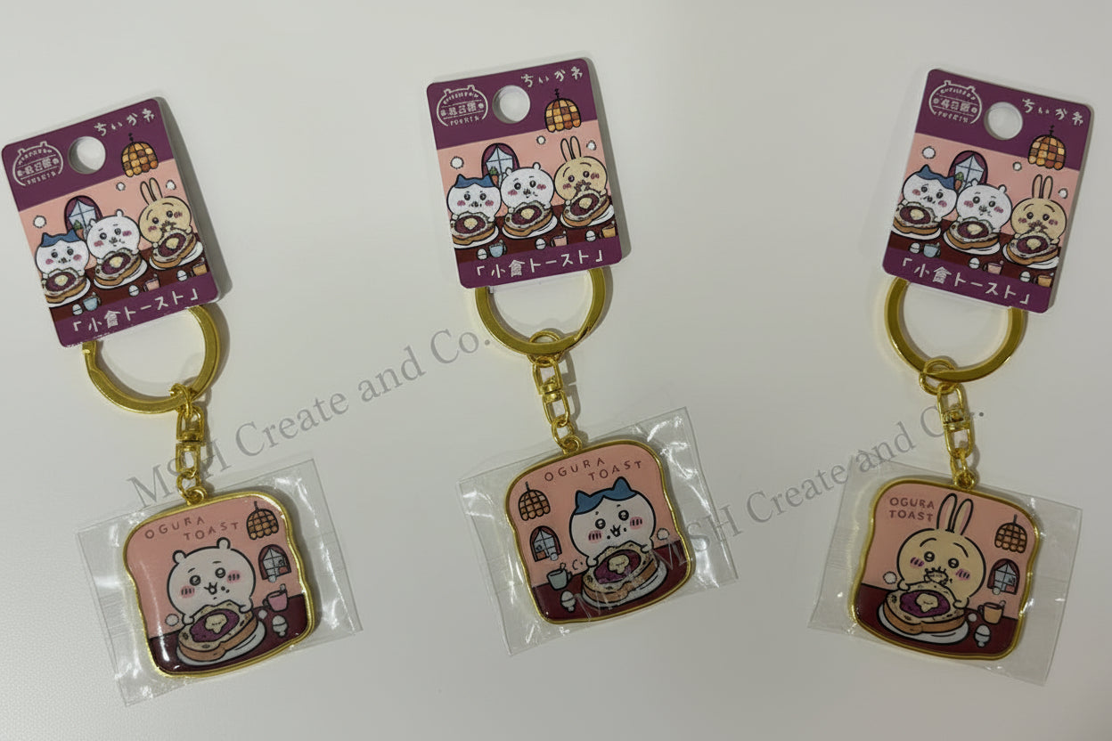 Chiikawa Ogura Toast Metal Keychain (Chiikawa / Hachiware / Usagi)