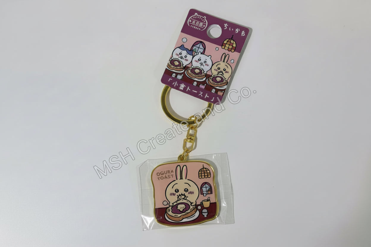 Chiikawa Ogura Toast Metal Keychain (Chiikawa / Hachiware / Usagi)