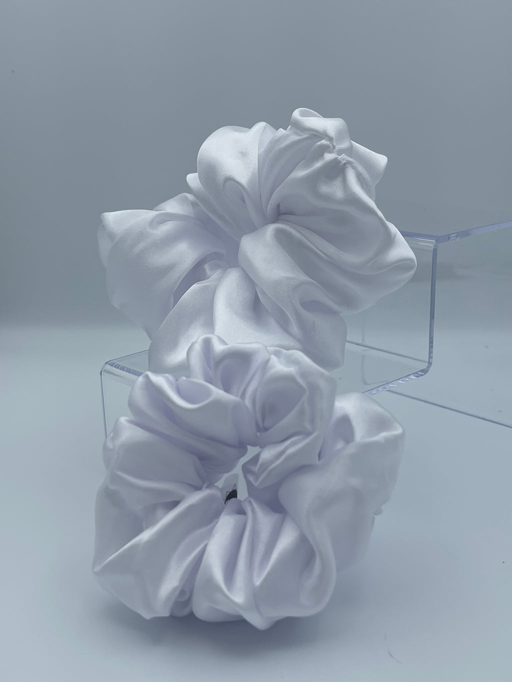 Handmade Satin Scrunchie - White