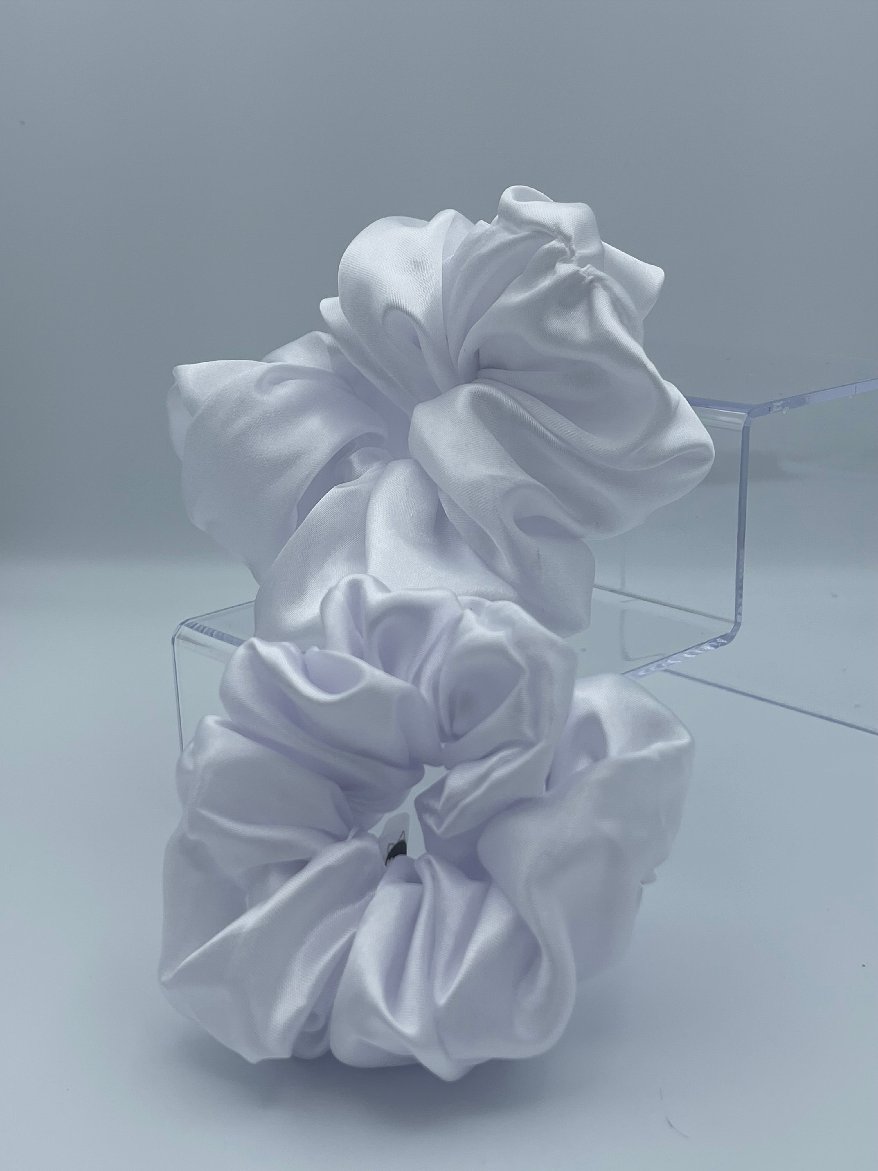 Handmade Satin Scrunchie - White