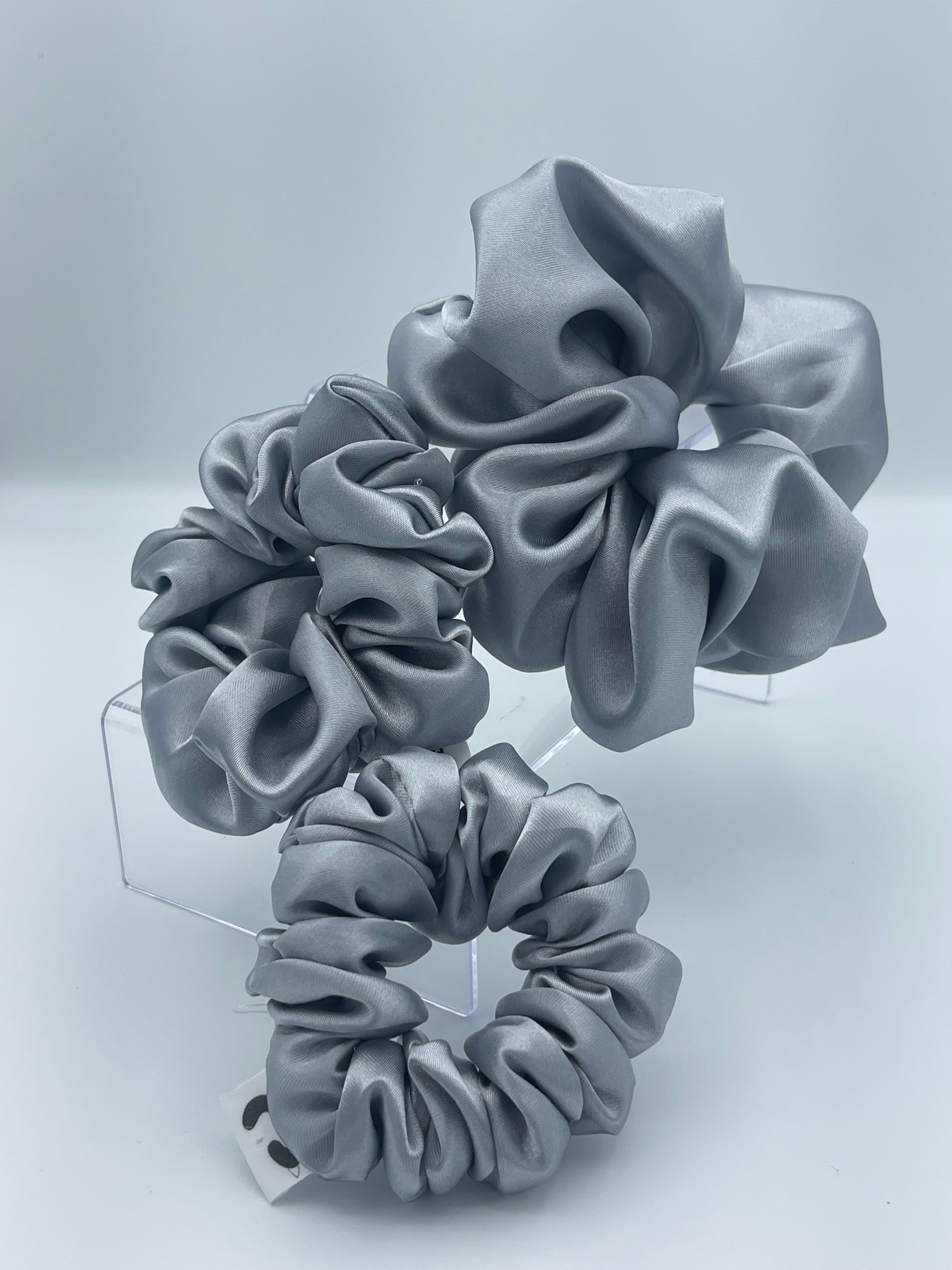 Handmade Satin Scrunchie - Gray