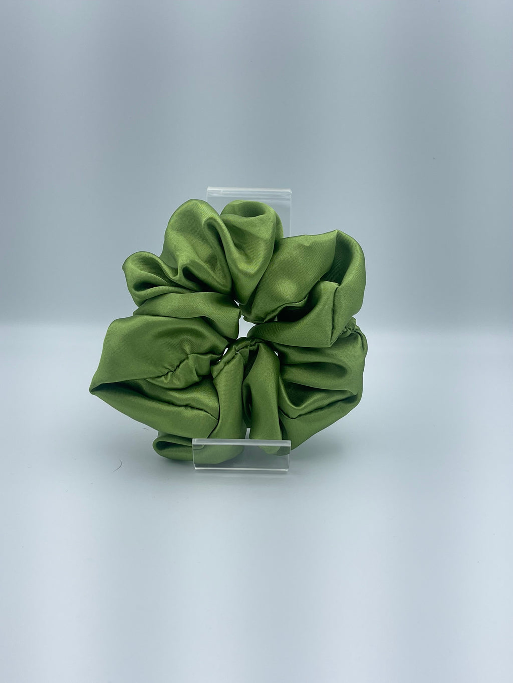 Handmade Satin Scrunchie - Olive Green