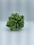 Handmade Satin Scrunchie - Olive Green