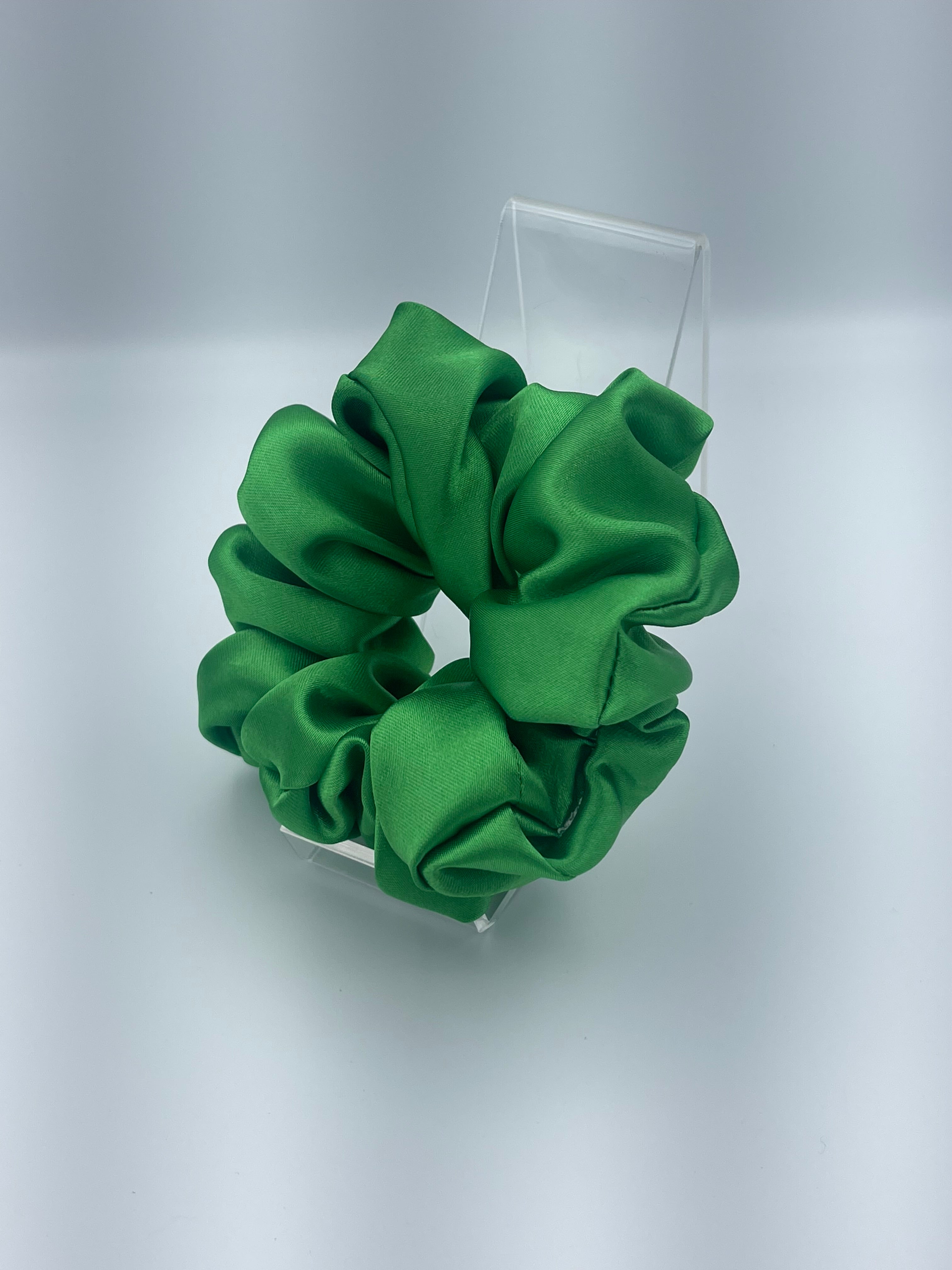 Handmade Satin Scrunchie - Green