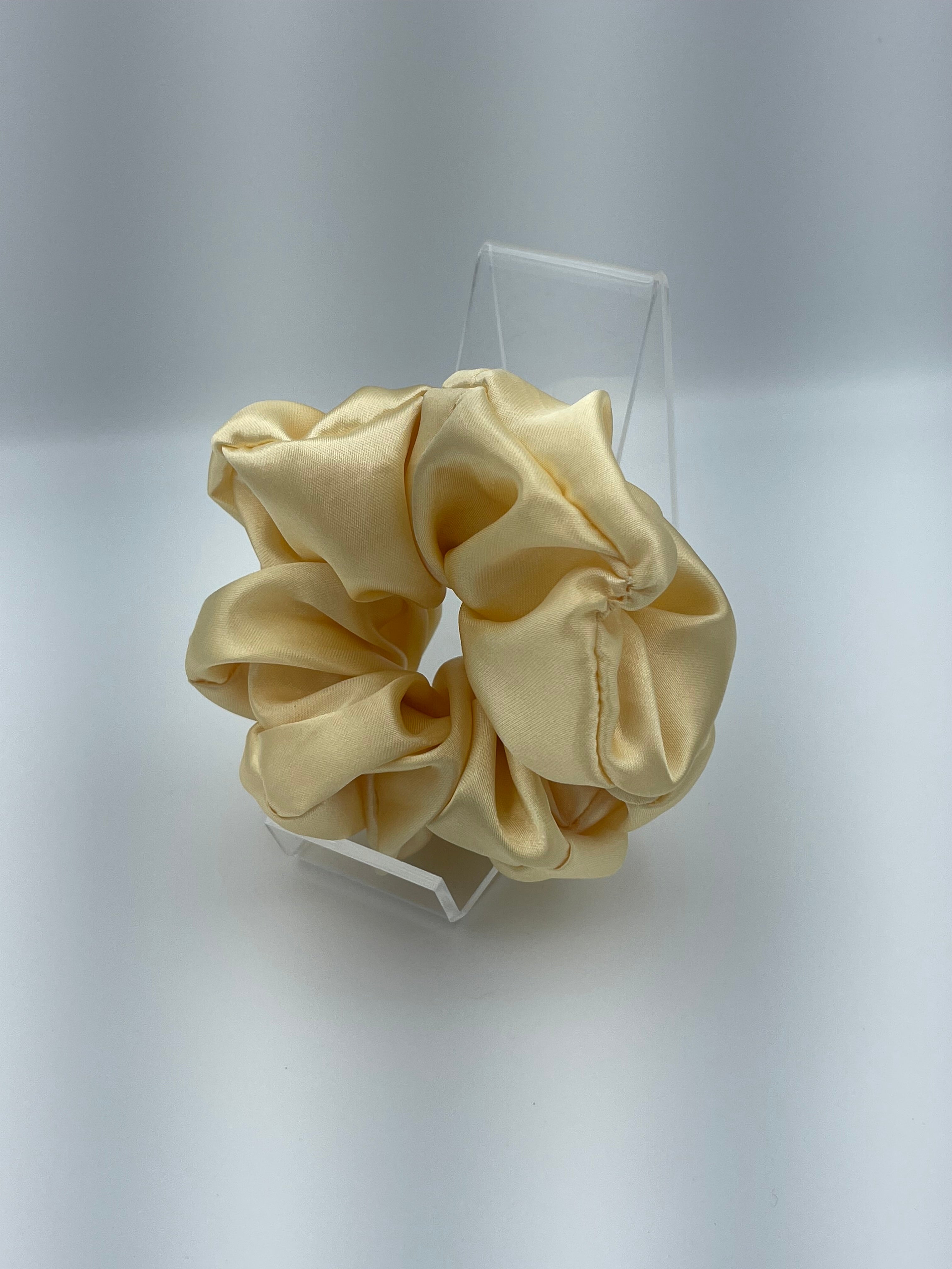 Handmade Satin Scrunchie - Yellow