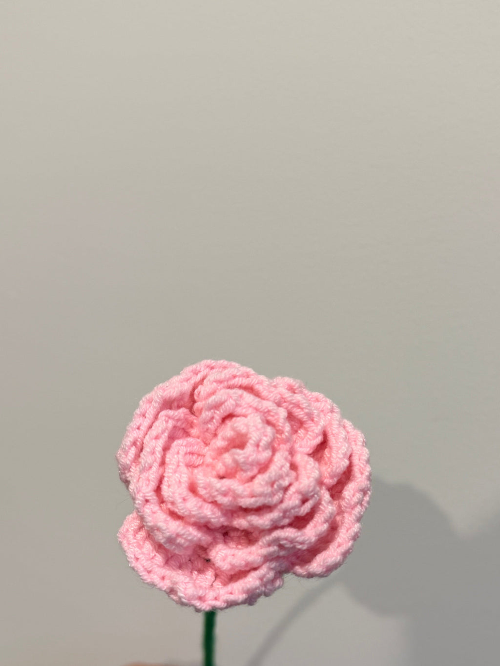 Handmade Crochet Cappuccino Rose 🌸 — Single Stem