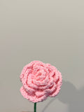 Handmade Crochet Cappuccino Rose 🌸 — Single Stem