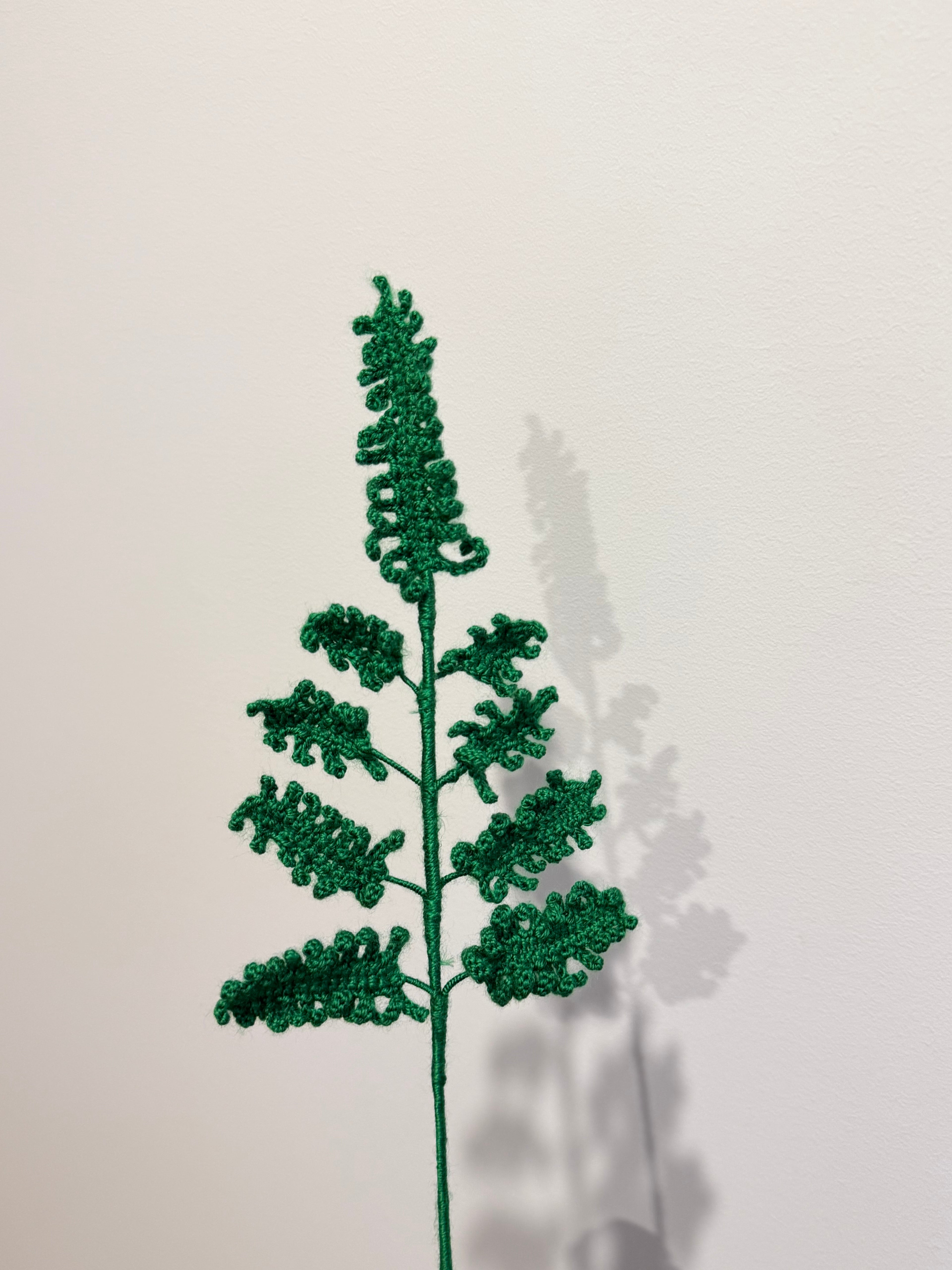 Handmade Crochet Leaf Stem 🌿 — Single Stem